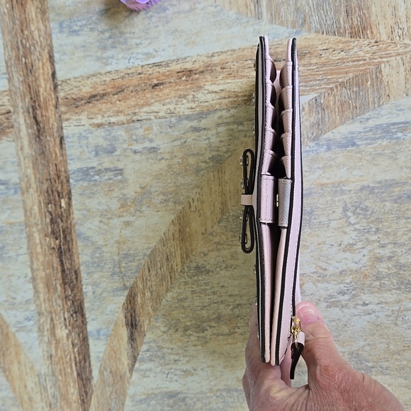 kate spade Ballet Pink Cross-grain Leather Wallet with Studded Bow - Picture 11 of 16